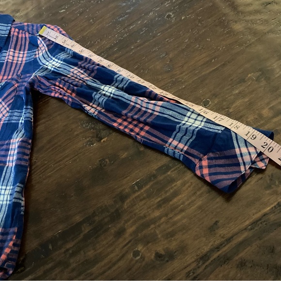 Blue and Pink Plaid Button Down Shirt Size XS - Picture 6 of 7
